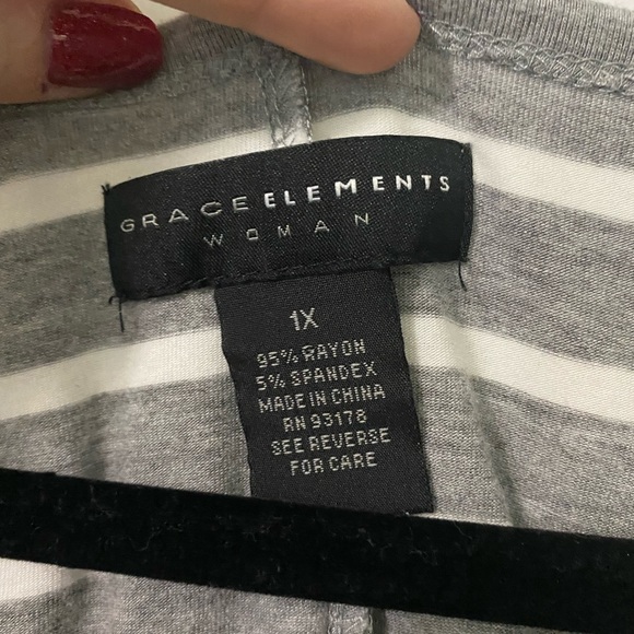 Grace Elements Gray Striped Shirt - Picture 3 of 6